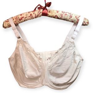 Lilyette White Full Coverage Minimizer Non-Padded Underwire Bra 0417 Size 44D
